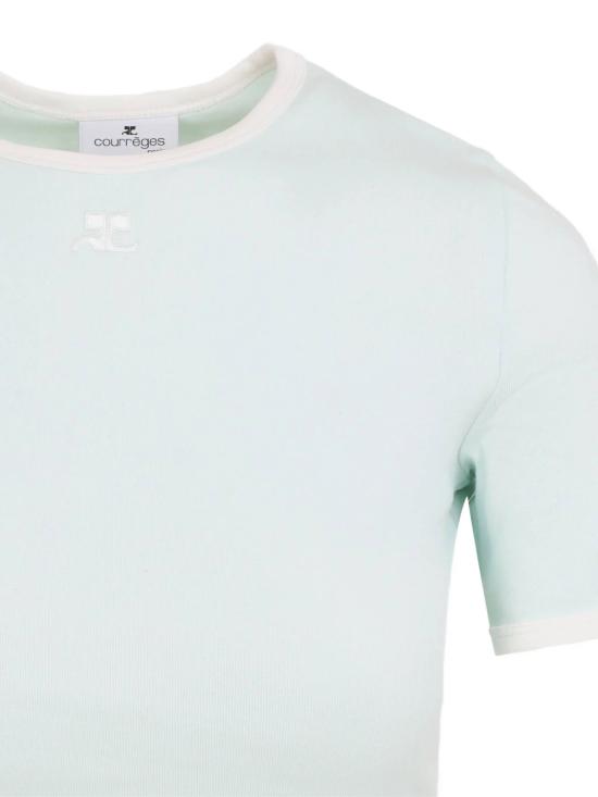 26SS 쿠레쥬 반팔 티셔츠 125JTS017JS0203 B216 LIGHT MINT HERITAGE WHITE - COURREGES