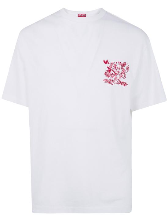 26SS 겐조 Cartoon 자수 아웃라인 티셔츠 FG55TS2164SK
