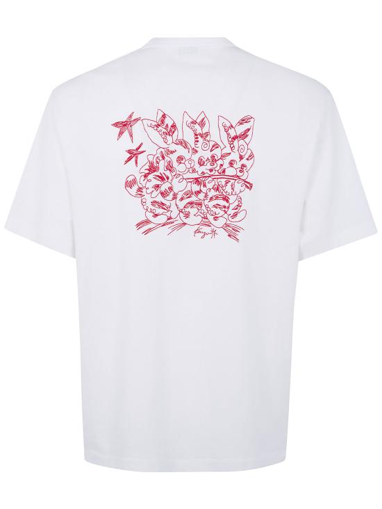 26SS 겐조 Cartoon 자수 아웃라인 티셔츠 FG55TS2164SK - KENZO
