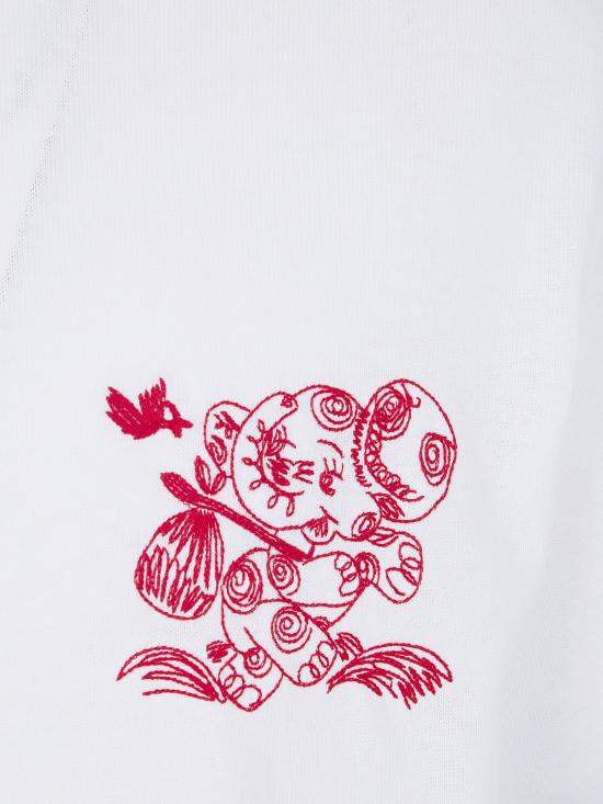 26SS 겐조 Cartoon 자수 아웃라인 티셔츠 FG55TS2164SK - KENZO
