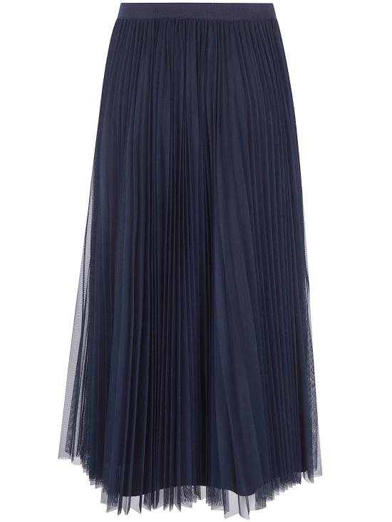 26SS 파비아나 필리피 와이드 플리츠 튤 스커트 GND266F426L738 5146 NIGHT BLUE - FABIANA FILIPPI