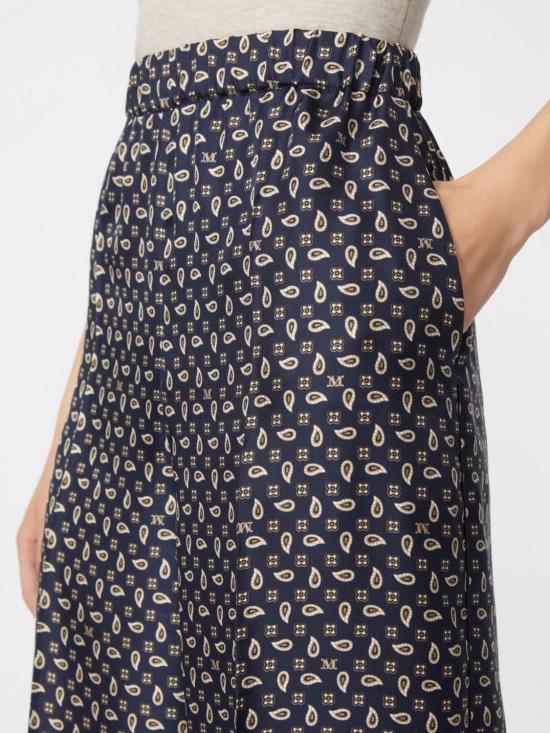 26SS 막스마라 스트레이트 팬츠 2611131131600 001 AZUL MARINO ESTAMPADO CACHEMIRE - MAX MARA