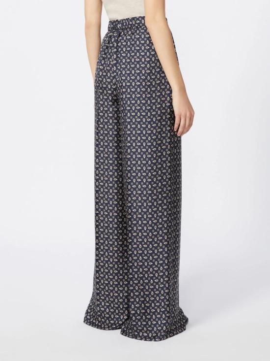 26SS 막스마라 스트레이트 팬츠 2611131131600 001 AZUL MARINO ESTAMPADO CACHEMIRE - MAX MARA