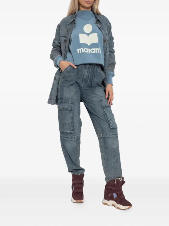 25FW 이자벨마랑 모비 스웨트셔츠 SW0003FAC3M07E SBEC SLATE BLUE ECRU - ISABEL MARANT