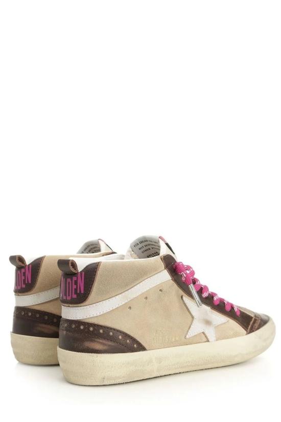 26SS 골든구스 미드 스타 스니커즈 GWF00122F008099 55639 BROWN BEIGE WHITE - GOLDEN GOOSE