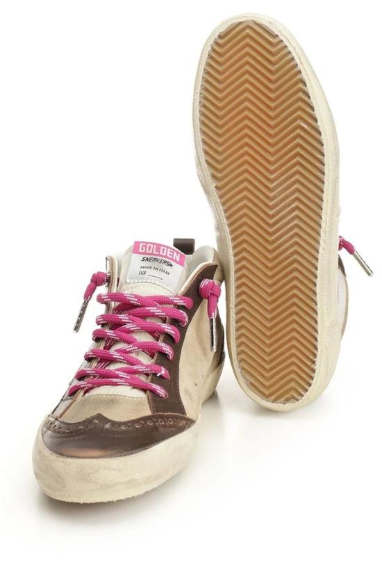 26SS 골든구스 미드 스타 스니커즈 GWF00122F008099 55639 BROWN BEIGE WHITE - GOLDEN GOOSE