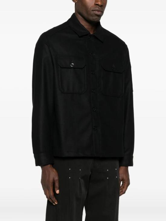 25FW 씨피 컴퍼니 펠트 후드 버튼 오버셔츠 19CMOS272A110498A 999 BLACK - C.P. COMPANY