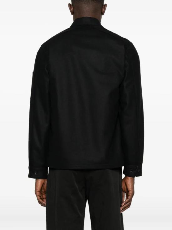 25FW 씨피 컴퍼니 펠트 후드 버튼 오버셔츠 19CMOS272A110498A 999 BLACK - C.P. COMPANY