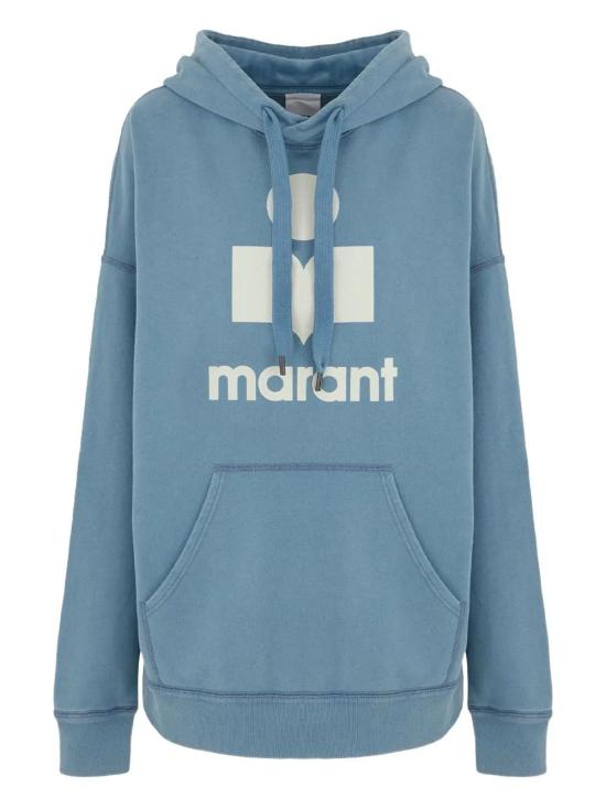 25FW 이자벨마랑 마일리 로고 후드 티셔츠 SW0027HAC3M06H SBEC SLATE BLUE ECRU