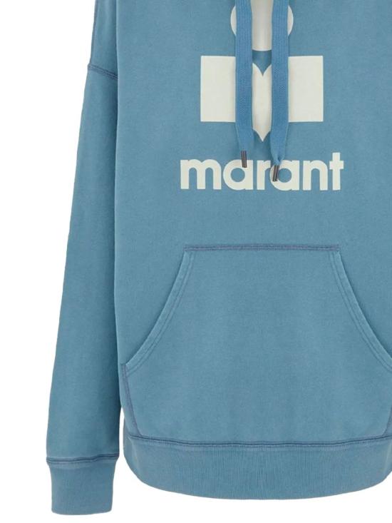 25FW 이자벨마랑 마일리 로고 후드 티셔츠 SW0027HAC3M06H SBEC SLATE BLUE ECRU - ISABEL MARANT