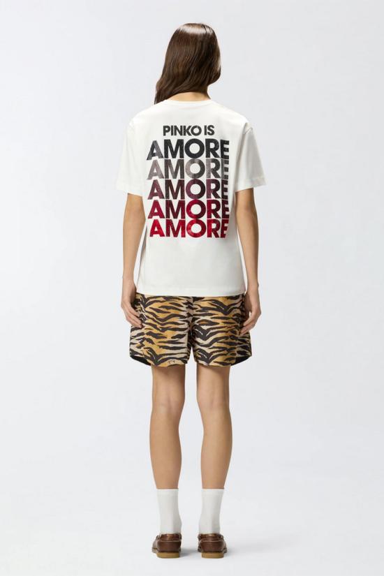 26SS 핑코 반팔 티셔츠 105526A33IZR2 White - PINKO