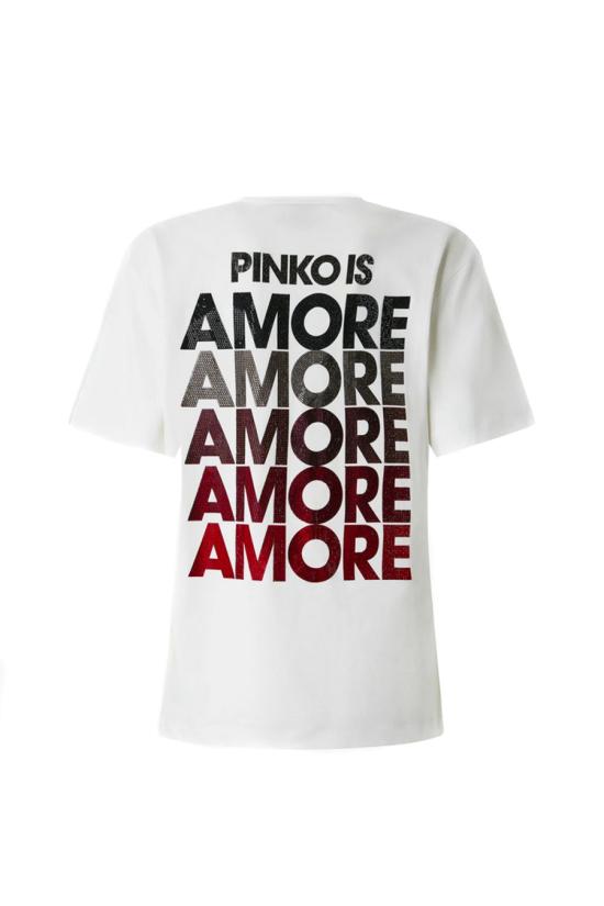 26SS 핑코 반팔 티셔츠 105526A33IZR2 White - PINKO