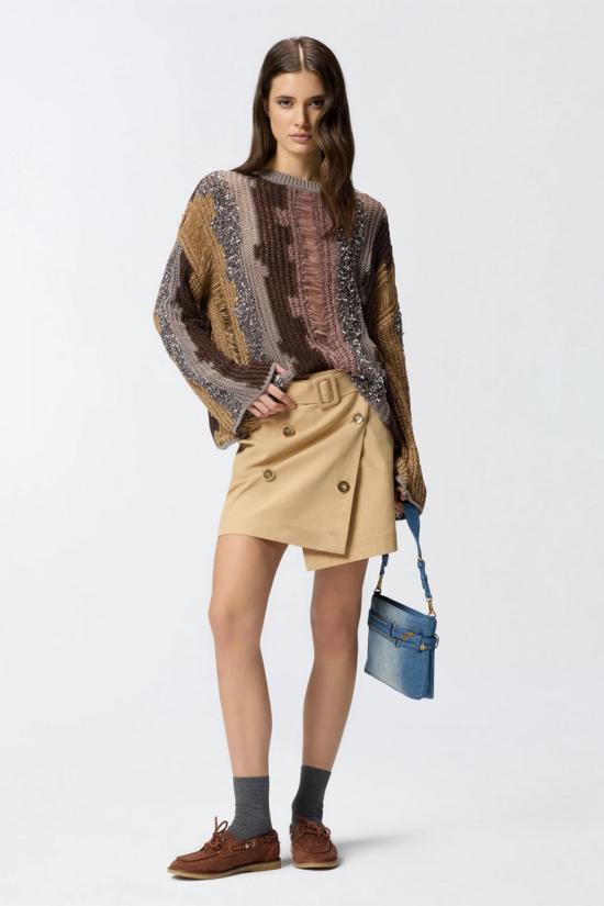 26SS 핑코 숏 스커트 106279A2ERD41 Beige - PINKO