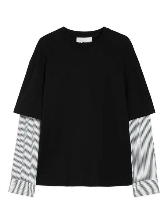 26SS 질샌더 긴팔 티셔츠 J22GC0235 J20256 001 BLACK