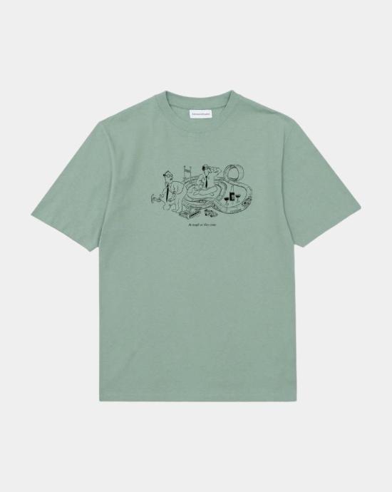 26SS 에드몬드 스튜디오 반팔 티셔츠 SCALEXTRIC PLAIN SAGE GREENGREEN Green