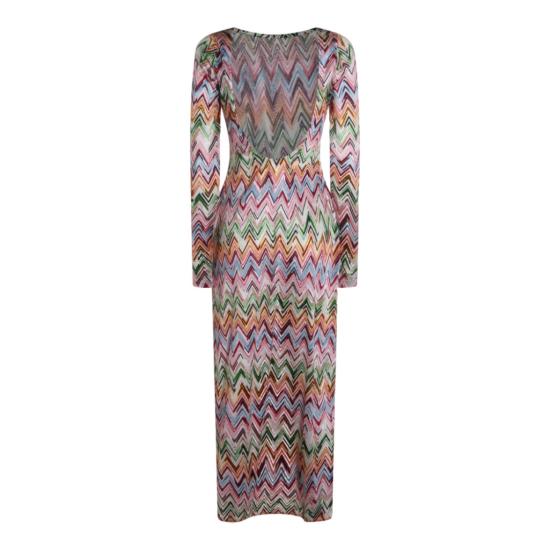 26SS 미소니 롱 원피스 MS25SQ14BJ00QLSM9Z9 Red - MISSONI