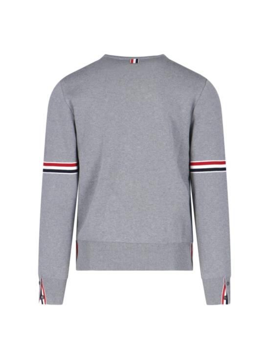 26SS 톰브라운 자카드 RWB 암밴드 니트 MKA326A Y3001055 Grey - THOM BROWNE