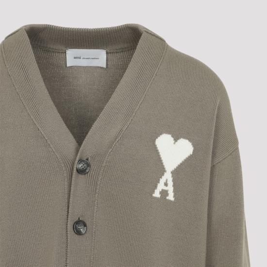 26SS 아미 울 드 하트 가디건 UKC380 KN0156 Brown - AMI