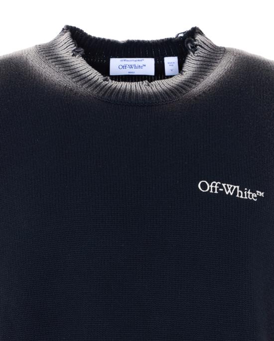 26SS 오프화이트 스웨터 OMHE20US26KNI003 0001 Black - OFF WHITE