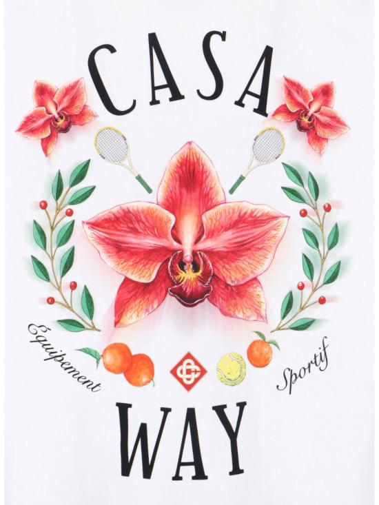 26SS 카사블랑카 반팔 티셔츠 M SP26 JTS 001 15CASA WAY ORCHID White - CASABLANCA