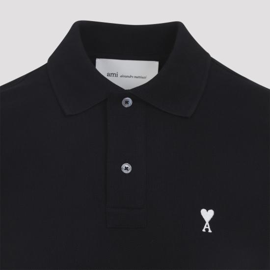 26SS 아미 스몰 하트 로고 폴로 티셔츠 HPL411 760 Black - AMI