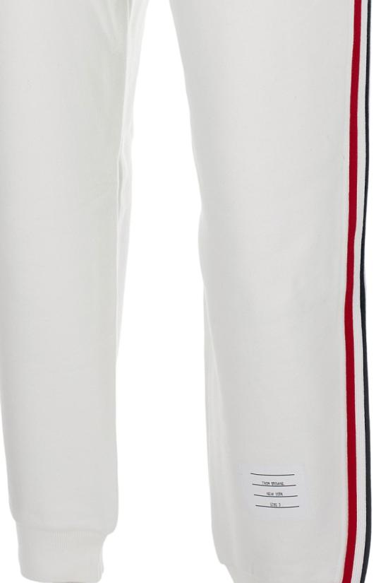  톰브라운 클래식 루프백 스트라이프 스웨트팬츠 MJQ066A03377100 White - THOM BROWNE