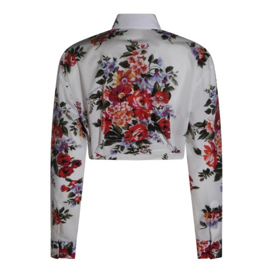 26SS 돌체앤가바나 플라워 부케 프린트 코튼 셔츠 F5T76THS5UUHA5ZO White - DOLCE & GABBANA