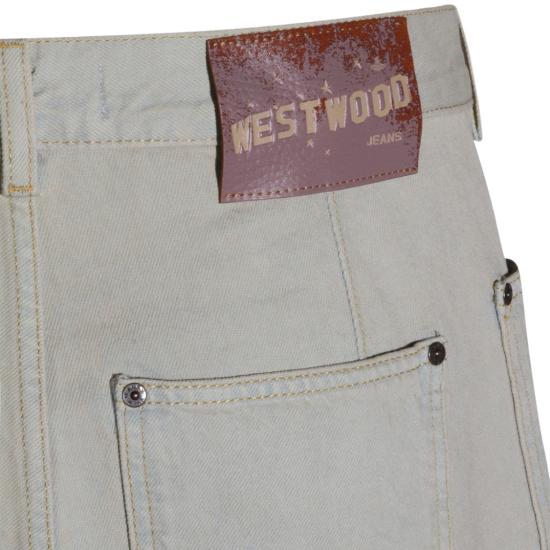 26SS 비비안웨스트우드 로고 패치 5포켓 진 로고 패치 5포켓 진 2802003GW01C1B412 Blue - VIVIENNE WESTWOOD