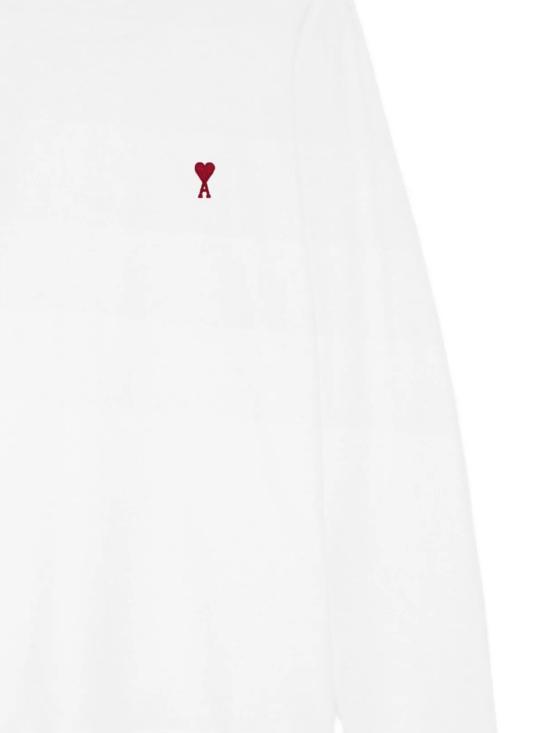 26SS 아미 스몰 하트 로고 롱슬리브 티셔츠 BFUTS235 724100 White - AMI
