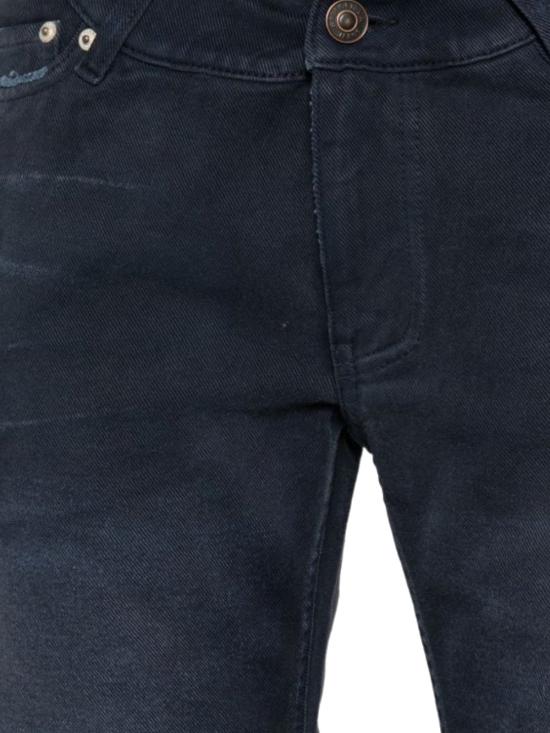 26SS 발렌시아가 커브드 Waist 팬츠 848019 TTW648074 NAVY DIRTY DARK BLUE - BALENCIAGA