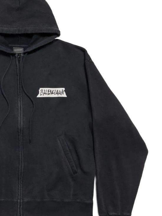 26SS 발렌시아가 긴팔 티셔츠 850338 TTVL71041 Faded Washed Black - BALENCIAGA