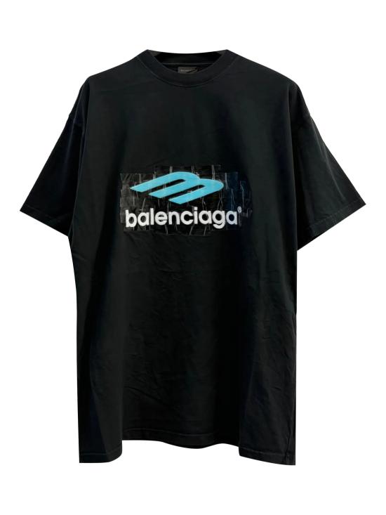 26SS 발렌시아가 반팔 티셔츠 850345 TTVT43363 FADE W BK LIGHT BL