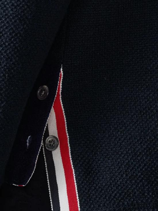 26SS 톰브라운 텍스쳐드 피케 4바 롱슬리브 폴로셔츠 MJP234A J0248415 Blue - THOM BROWNE