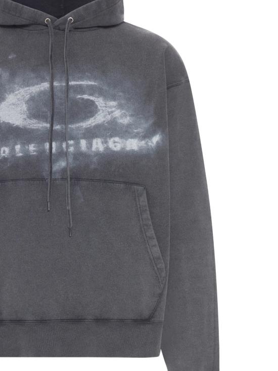 26SS 발렌시아가 긴팔 티셔츠 858143 TTVN69034 WASHED BLACK WHITE - BALENCIAGA