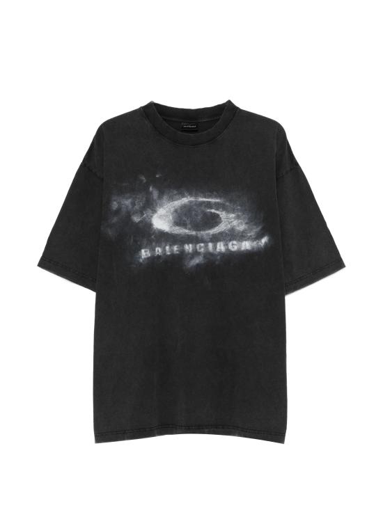 26SS 발렌시아가 반팔 티셔츠 764235 TTVN59034 WASHED BLACK WHITE