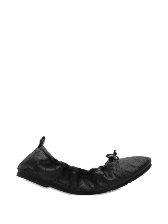 26SS 버버리 체크 레더 폰 발레리나 8121096 X Black