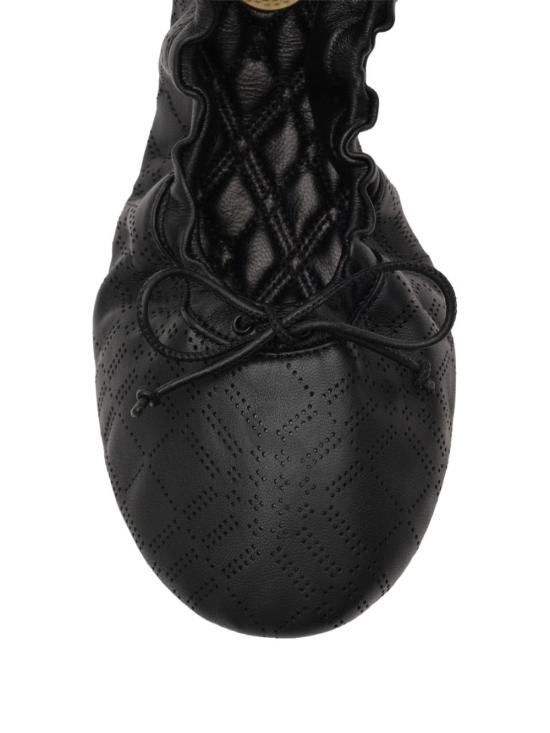 26SS 버버리 체크 레더 폰 발레리나 8121096 X Black - BURBERRY