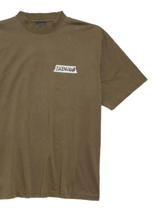 26SS 발렌시아가 반팔 티셔츠 764235 TTVL62840 Khaki - BALENCIAGA