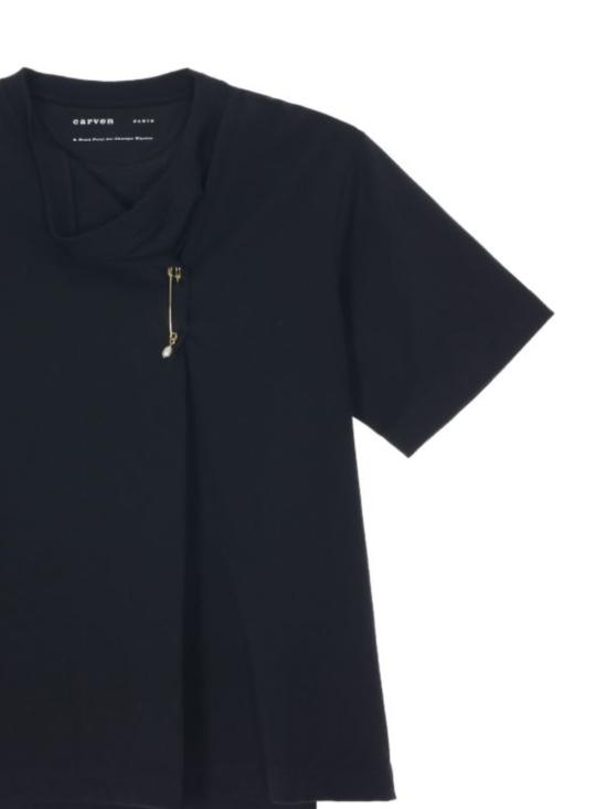 26SS 까르벵 반팔 티셔츠 6261K21051 N999 Deep black - CARVEN