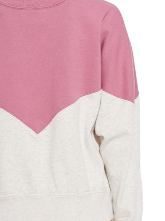 26SS 이자벨마랑에뚜왈 휴스턴 투톤 마랑 스웨트셔츠 SW0006FA A1M08EMTEC MAUVE MIST ECRU - ISABEL MARANT ETOILE