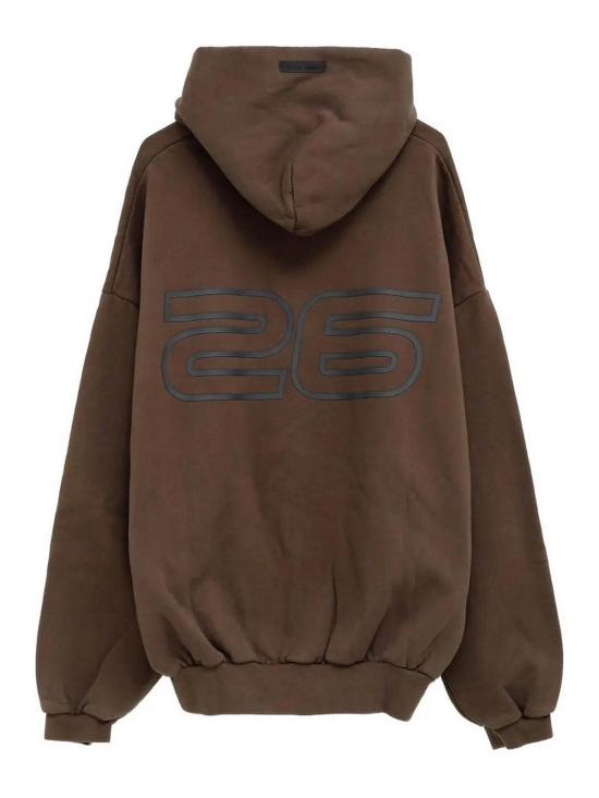 25FW 피어오브갓 후드 티셔츠 192HO256563F Brown - FEAR OF GOD