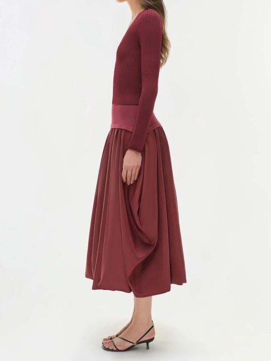 25FW 조나단 심카이 미디 스커트 5253032B Red - JONATHAN SIMKHAI