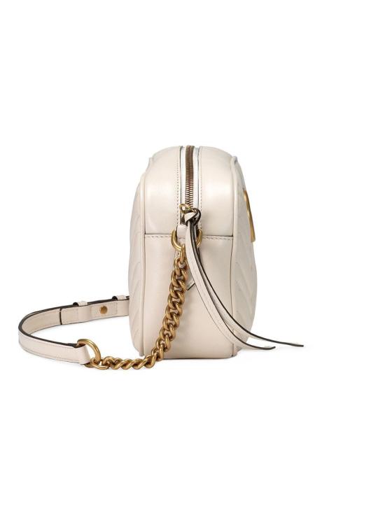 26SS 구찌 GG 마몽 마틀라세 스몰 체인 숄더백 447632DTD1T 9022 White - GUCCI