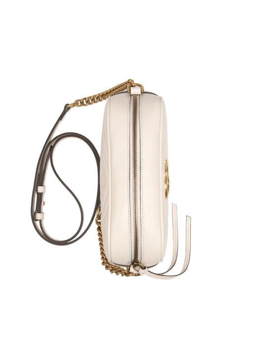 26SS 구찌 GG 마몽 마틀라세 스몰 체인 숄더백 447632DTD1T 9022 White - GUCCI