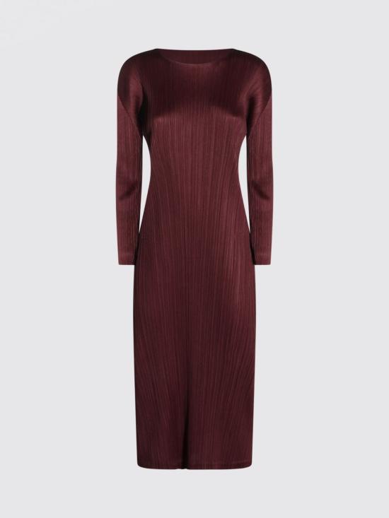 26SS 플리츠플리즈 롱 원피스 PP66JH116 84 Burgundy - PLEATS PLEASE