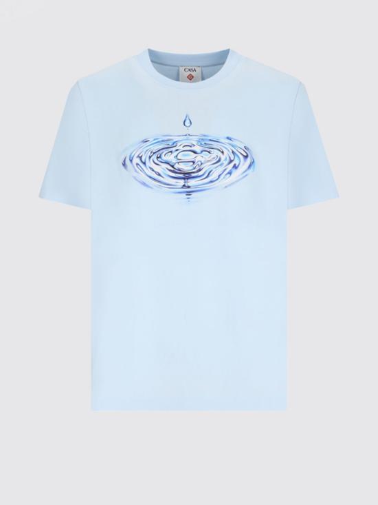 26SS 카사블랑카 반팔 티셔츠 MSP26JTS001 05 Blue - CASABLANCA