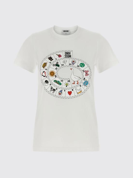 26SS 모스키노 반팔 티셔츠 07210541 1001 White - MOSCHINO