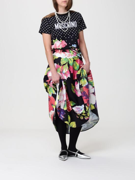 26SS 모스키노 롱 스커트 01020565 1555 Black - MOSCHINO