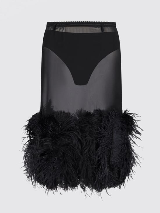 26SS 디 아티코 미디 스커트 260WCS00264PAA085RA 100 Black - THE ATTICO