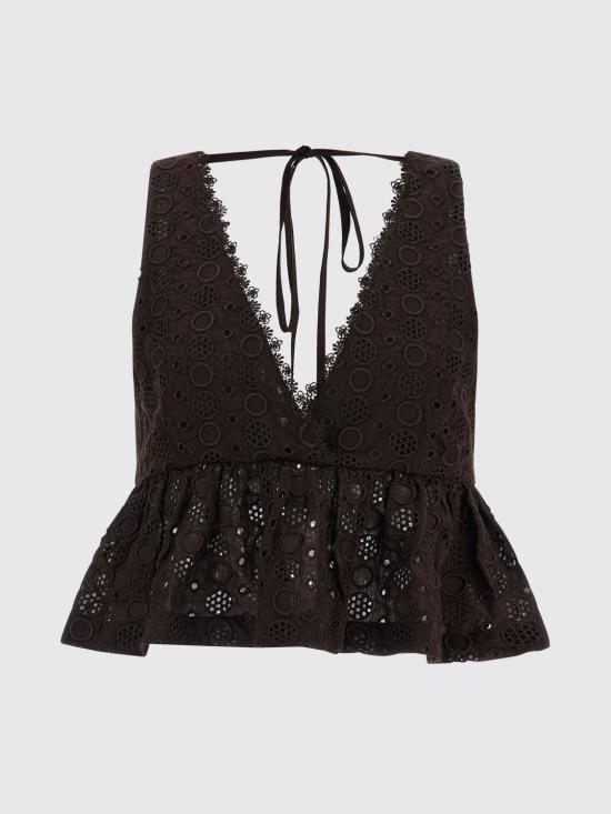 26SS 핑코 민소매 티셔츠 106451A35P M28 Brown - PINKO